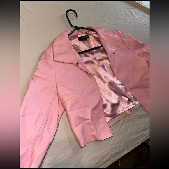 Arden B Pink Leather Jacket Size Small - Picture 2 of 7